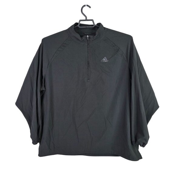 Mens Adidas Black Pullover Jacket 1/4 Zip Lightweight Polyester Stretch Size 3XL - Picture 1 of 8